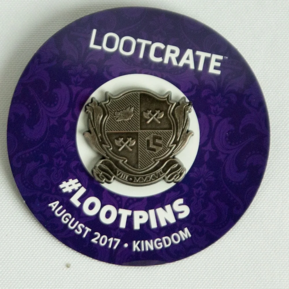 Loot Crate LootPins August 2017 Kingdom Crest Enamel Pin Collectible